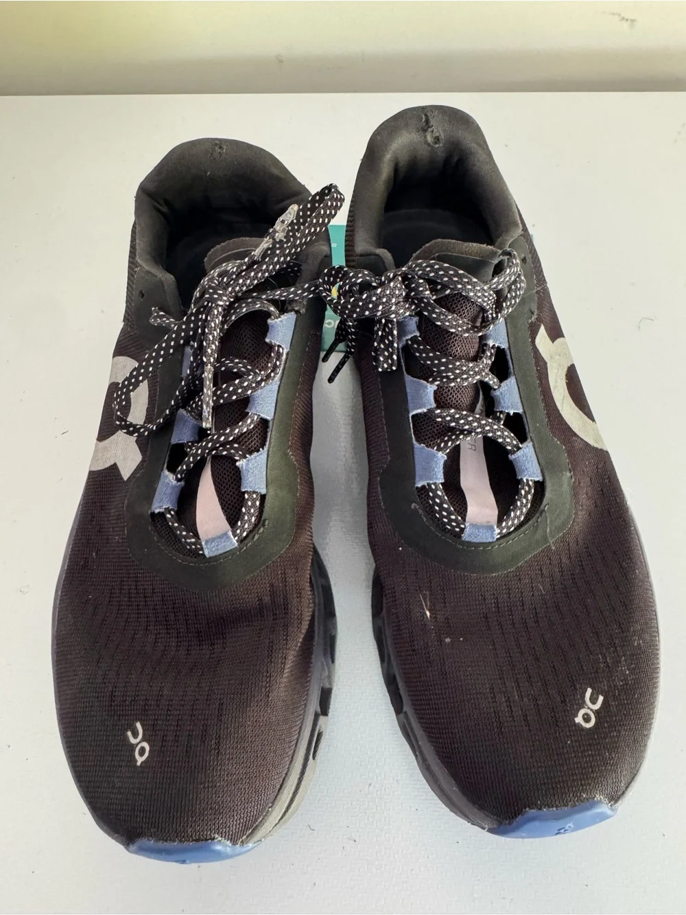On Cloud Monster Athletic Running Shoes in Black and Blue